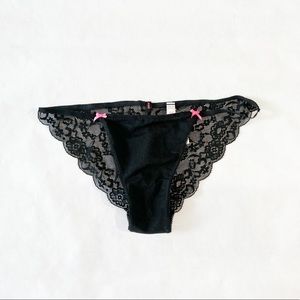 Pink by Victoria Secret Black Lace Back Bikini - S - NWT